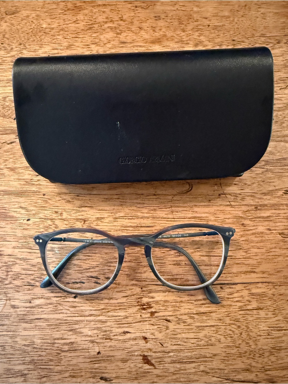 Giorgio Armani Round Acetate Glasses in Blue and Gray